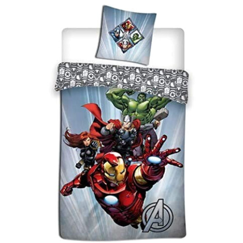 Housse de couette Avengers gris 140x200 cm