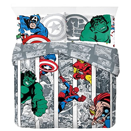 Housse de couette Hulk, Captain America, Iron man, Thor - Avengers - multicolore - 200x200 cm