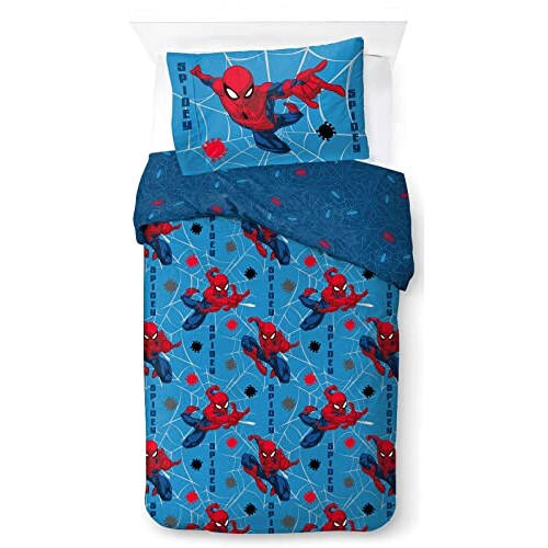 Housse de couette Spider-man bleu - spiderman 90x190 cm 140x200 cm