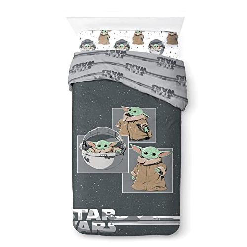 Housse de couette Le Mandalorian - Star Wars - gris - mandalorien 90x190 cm 140x200 cm variant 0 