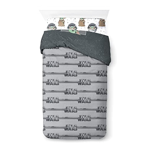 Housse de couette Le Mandalorian - Star Wars - gris - mandalorien 90x190 cm 140x200 cm variant 1 