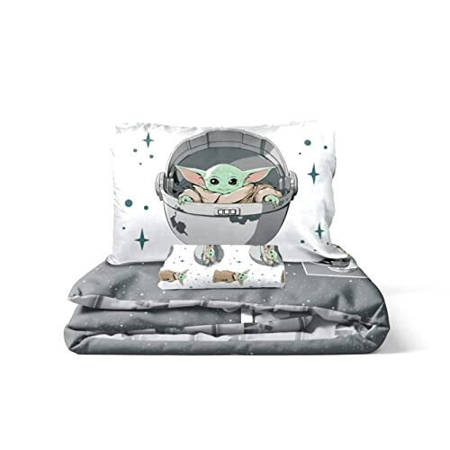 Housse de couette Le Mandalorian - Star Wars - gris - mandalorien 90x190 cm 140x200 cm variant 4 