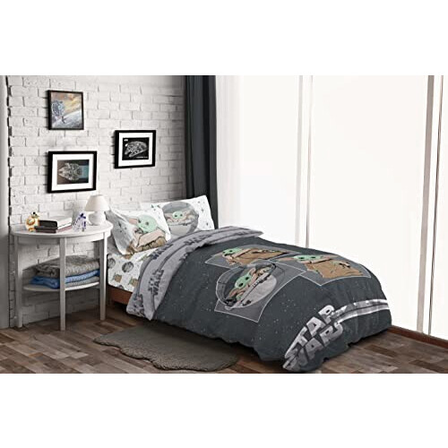 Housse de couette Le Mandalorian - Star Wars - gris - mandalorien 90x190 cm 140x200 cm variant 5 