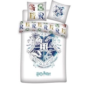Housse de couette Poudlard - Harry Potter - blanc 140x200 cm