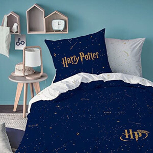 Housse de couette Harry Potter bleu marine 140x200 cm