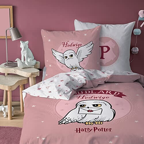 Housse de couette Hedwige - Harry Potter - rose 140x200 cm