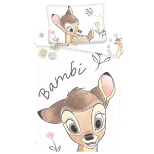 Housse de couette Bambi blanc brun 100x135 cm