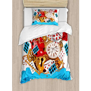 Housse de couette Alice au pays des merveilles multicolore 130x200 cm
