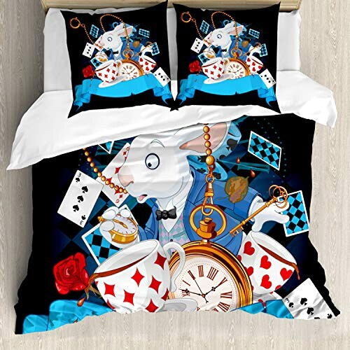 Housse de couette Alice au pays des merveilles multicolore 155x220 cm