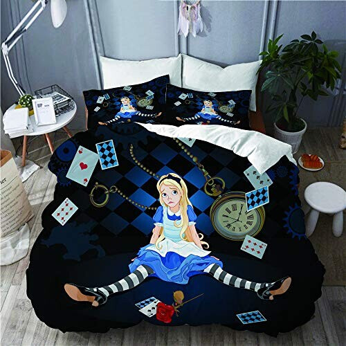 Housse de couette Alice au pays des merveilles multicolore 200x200 cm