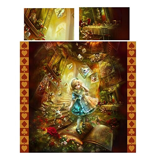 Housse de couette Alice au pays des merveilles noir 220x230 cm variant 0 