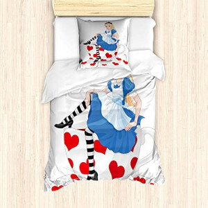 Housse de couette Alice au pays des merveilles multicolore 135x200 cm