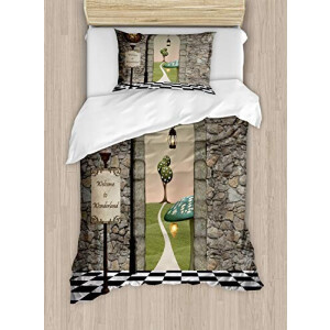 Housse de couette Alice au pays des merveilles multicolore 130x200 cm