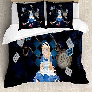 Housse de couette Alice au pays des merveilles multicolore 200x200 cm