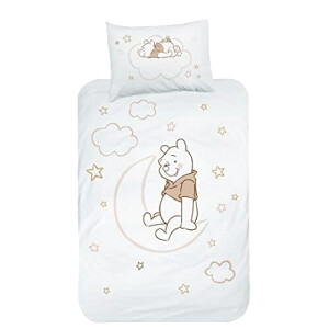 Housse de couette Winnie l'ourson blanc cassé 100x135 cm