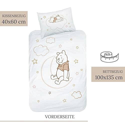 Housse de couette Winnie l'ourson blanc cassé 100x135 cm variant 1 