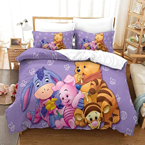 Housse de couette Winnie l'ourson style- 135x200 cm 200x200 cm 220x240 cm