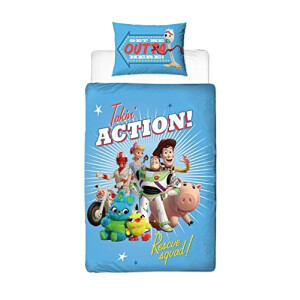 Housse de couette Buzz l’Eclair, Woody - Toy story - bleu