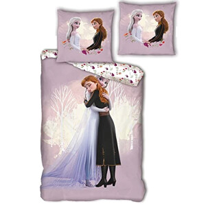 Housse de couette La reine des neiges rose 140x200 cm