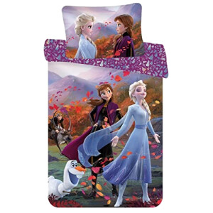 Housse de couette La reine des neiges violet 100x135 cm