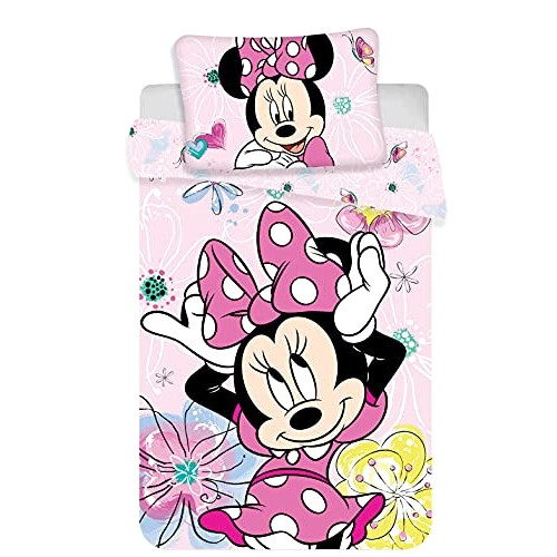 Housse de couette Minnie rose bonbon 100x135 cm
