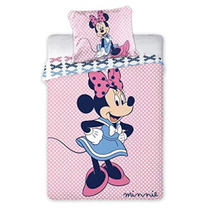 Housse de couette Minnie rose 100x135 cm