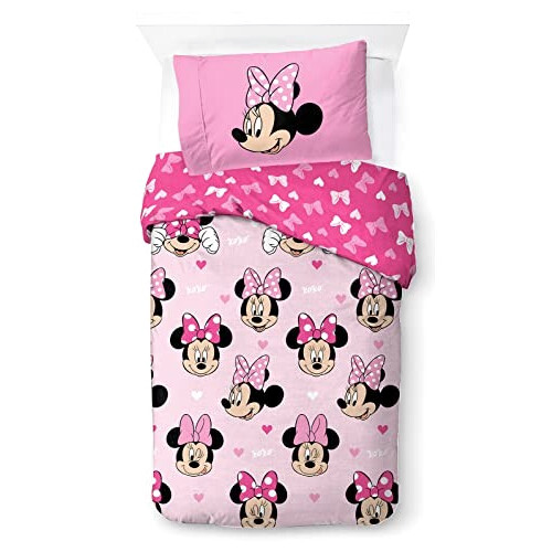 Housse de couette Minnie rose - mouse 90x190 cm 140x200 cm