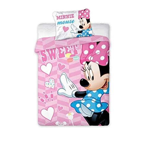 Housse de couette Minnie rose 100x135 cm
