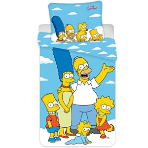 Housse de couette Simpsons bleu 140x200 cm