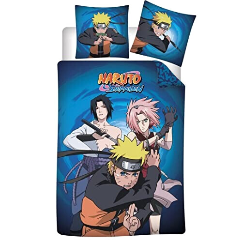 Housse de couette Naruto bleu 140x200 cm