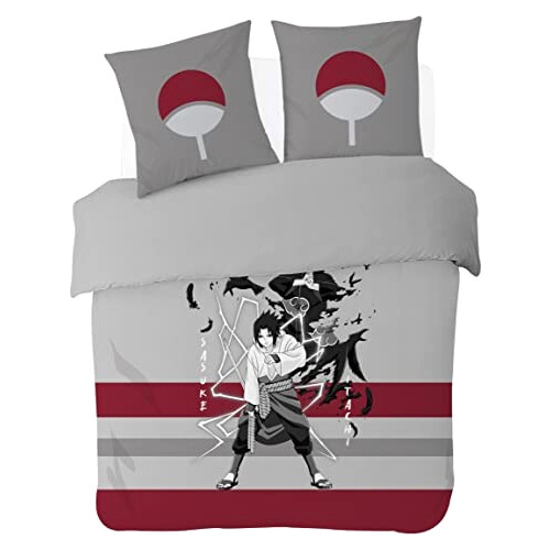 Housse de couette Itachi Uchiwa, Sasuke Uchiwa - Naruto - gris 200x200 cm