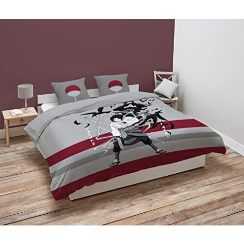 Housse de couette Itachi Uchiwa, Sasuke Uchiwa - Naruto - gris 200x200 cm variant 0 