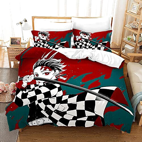 Housse de couette Demon Slayer 135x200 cm 200x200 cm 220x240 cm 220x260 cm