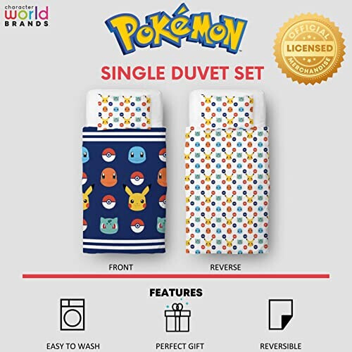 Housse de couette Pikachu - Pokémon - bleu 135x200 cm variant 5 