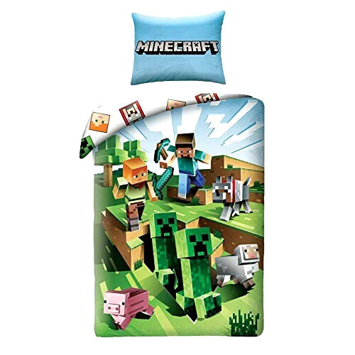 Housse de couette Minecraft multicolore 140x200 cm