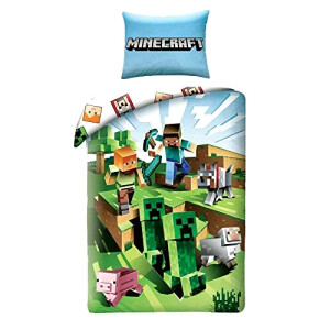 Housse de couette Minecraft multicolore 140x200 cm