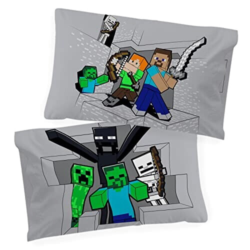 Housse de couette Enderman, Creeper, Zombie - Minecraft - bleu - 90x190 cm 140x200 cm variant 2 