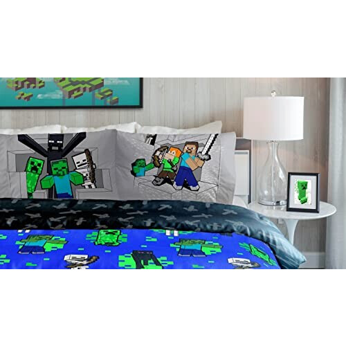 Housse de couette Enderman, Creeper, Zombie - Minecraft - bleu - 90x190 cm 140x200 cm variant 4 