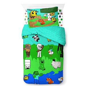 Housse de couette Minecraft multicolore - 90x190 cm 140x200 cm