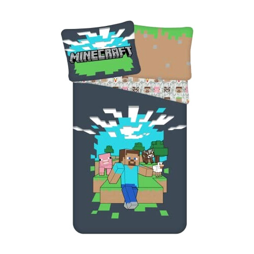 Housse de couette Minecraft vert 140x200 cm
