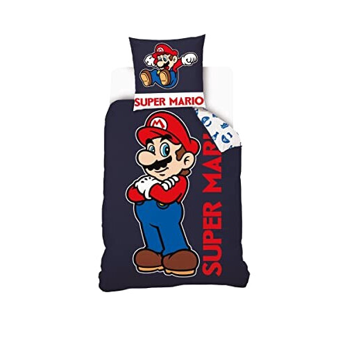 Housse de couette Super Mario bleu 140x200 cm