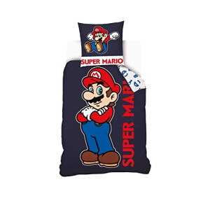 Housse de couette Super Mario bleu 140x200 cm