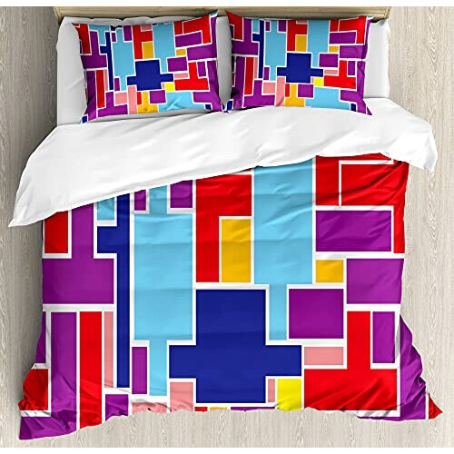 Housse de couette Tetris multicolore 130x200 cm