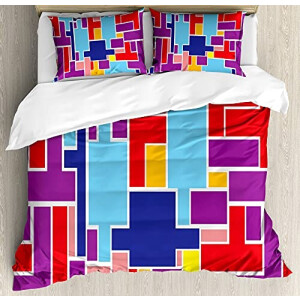 Housse de couette Tetris multicolore 130x200 cm