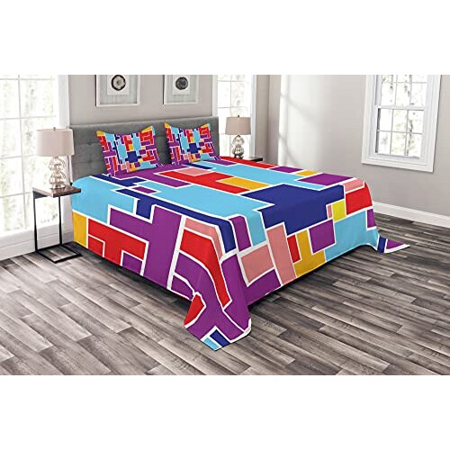 Housse de couette Tetris multicolore