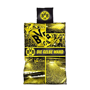 Housse de couette BV Borussia Dortmund noir-jaune 135x200 cm