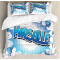 Housse de couette Olympique de Marseille blanc et bleu azur 200x200 cm - miniature