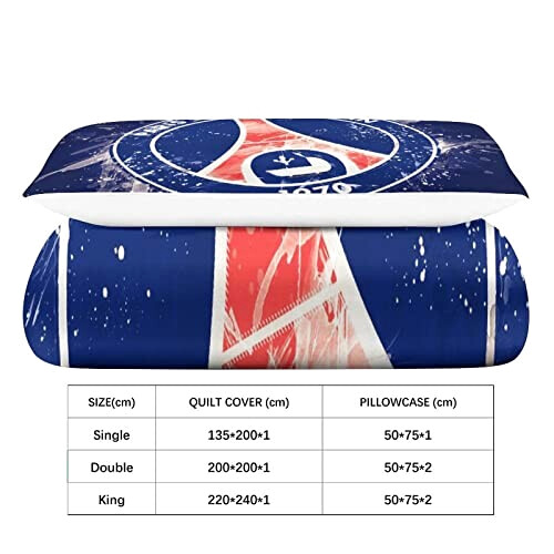 Housse de couette PSG club de football- 135x200 cm 200x200 cm 220x240 cm variant 2 