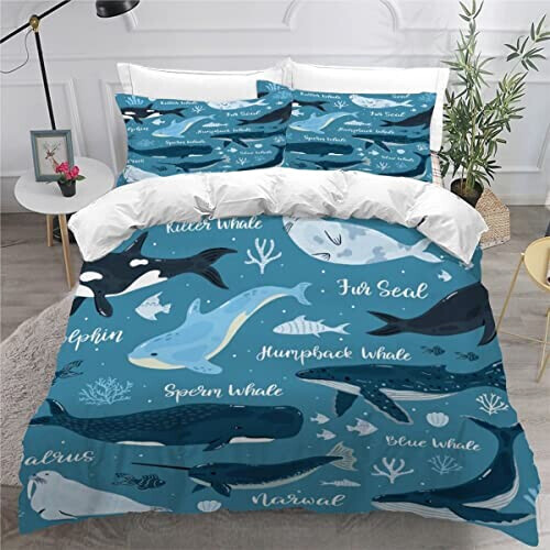 Housse de couette Baleine couleur 140x200 cm