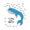 Housse de couette Baleine azure bleu gris jaune 220x220 cm - miniature variant 1